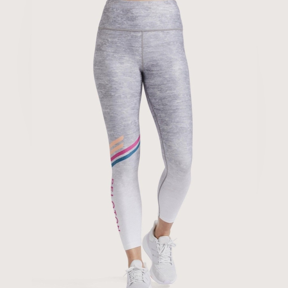 Peloton Women gray roller rink high waisted glitter leggings